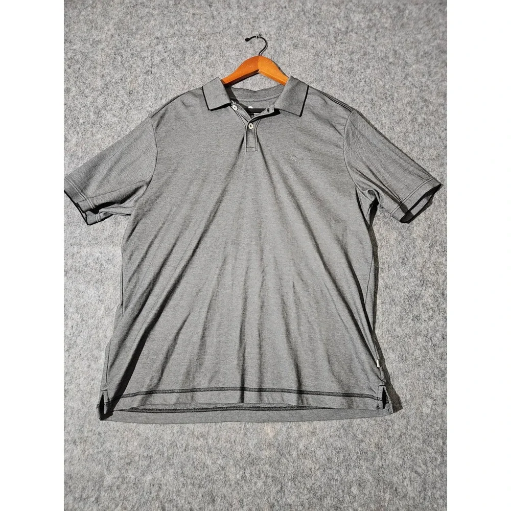 Tommy Bahama Polo Shirt Mens XL Gray Supima Cotton Blend Short Sleeve